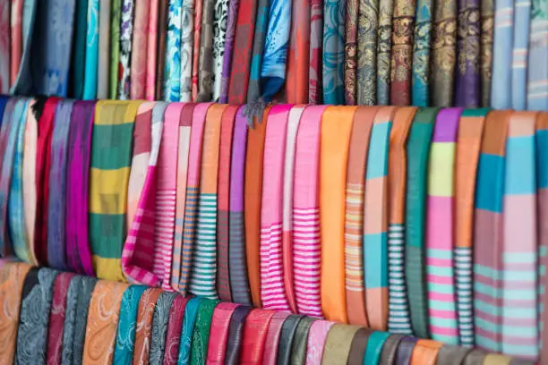 Photo of Colourful silk scarves