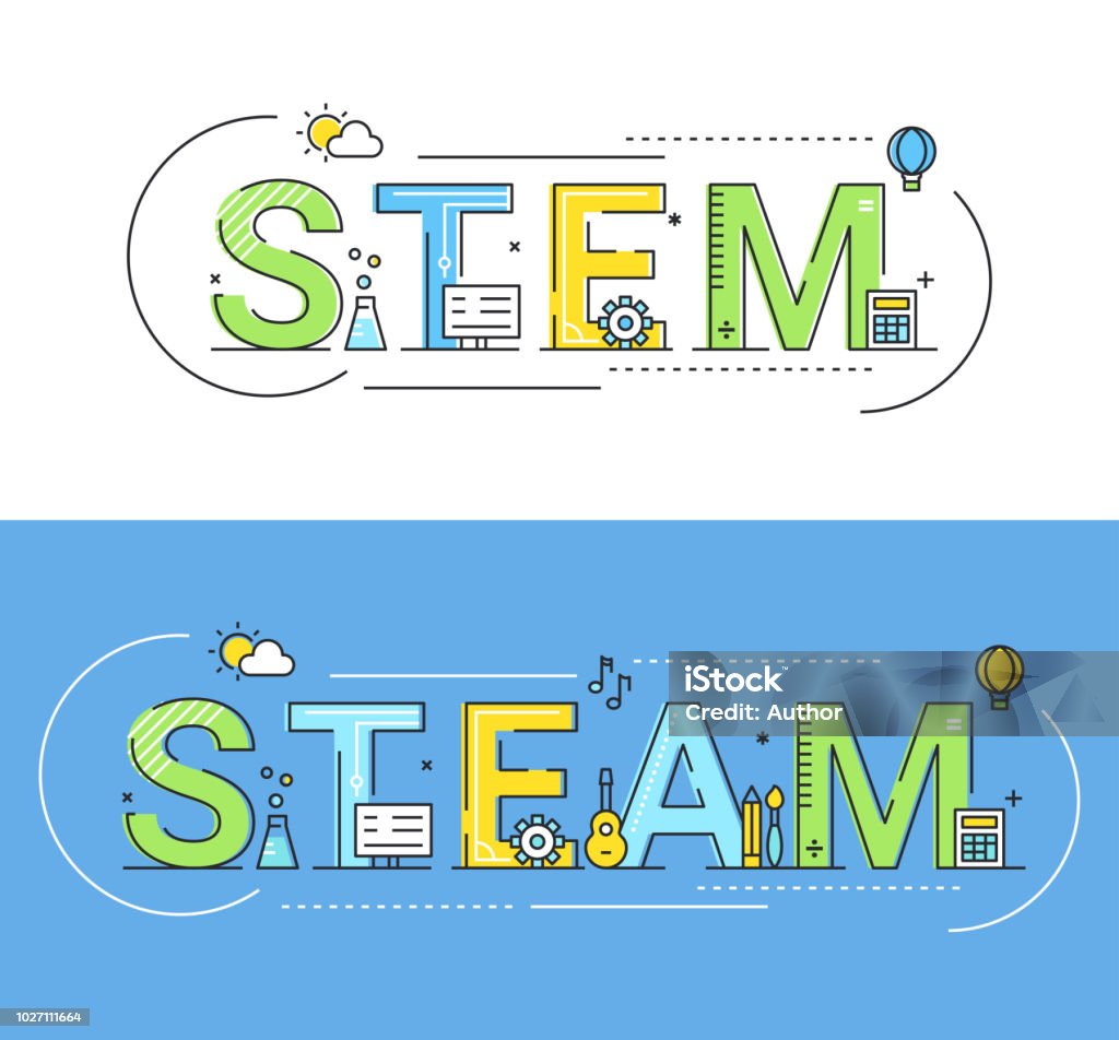 幹や蒸気教育アプローチ概念ベクトル イラスト - STEM教育のロイヤリティフリーベクトルアート