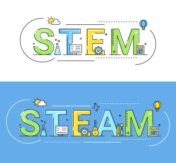 Stem and Steam Education Approaches Concept Vector Illustration Stem and Steam Education Approaches Concept Vector Illustration. stem education stock illustrations