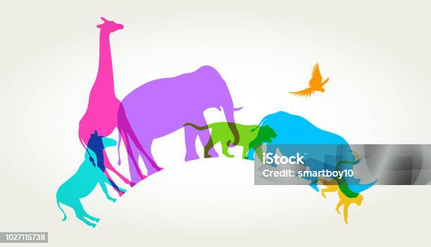Wild Animals Stock Illustration - Download Image Now - Zoo, Animal, Logo