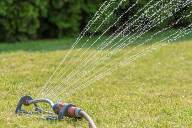 istock Lawn sprinkler irrigates the lawn 1027121450