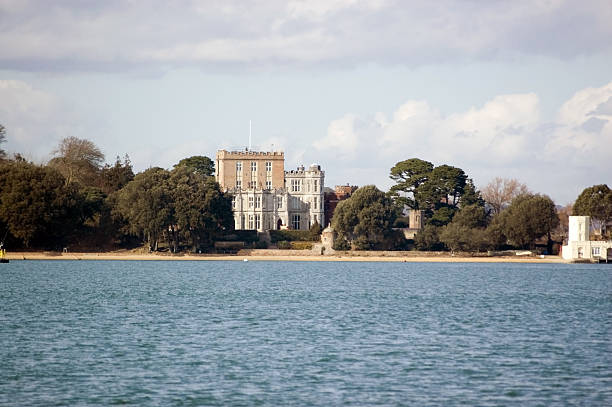 Branksea Castle, Brownsea Island, Dorset Branksea Castle - dating from Tudor times - on the shore of Brownsea Island in Poole Harbour, Dorset. poole harbour stock pictures, royalty-free photos & images