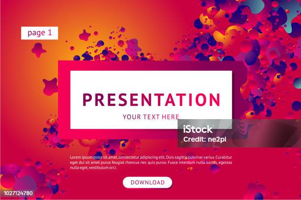 Presentation And Landing Page Vector Poster Template Abstract Minimal Background With Smooth Shape Stock Illustration - Download Image Now