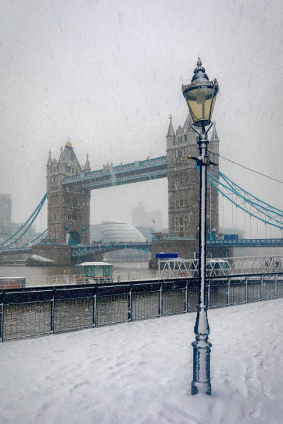 istock View to the Tower Bridge in London with snow 1027124798