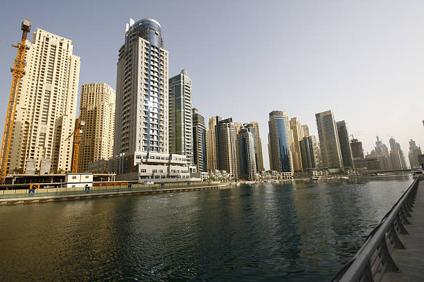 istock Tranquil waterway of Dubai's modern Marina Skyline 102712692