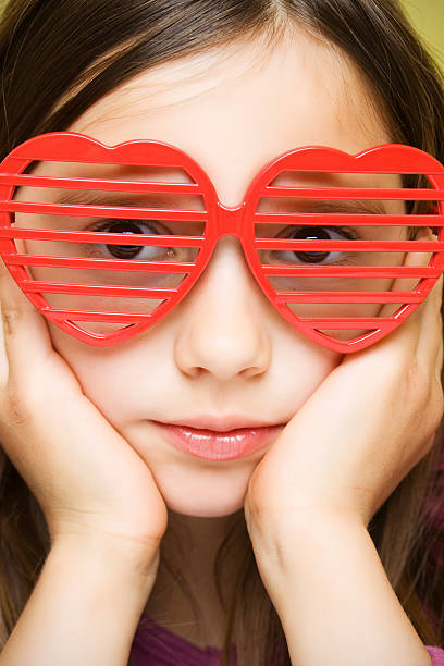istock Young girl with funny sunglasses 102712772