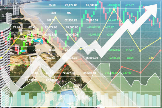 istock Stock index financial economic presentation analysis. 1027129182