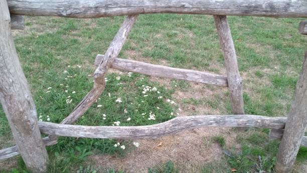 istock Close up white oak park fence 1027131944