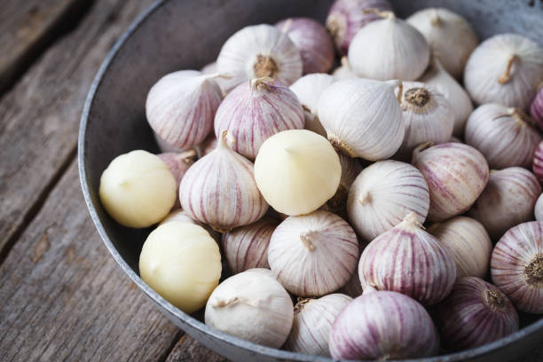 istock Solo garlics-Single garlic cloves 1027144056