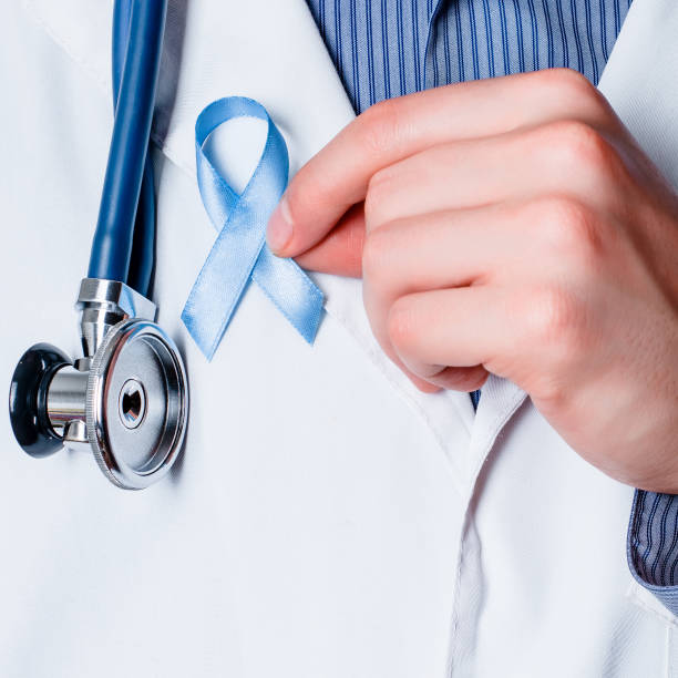 istock Prostate cancer awareness. Blue ribbon 1027153696