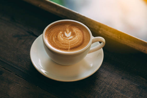 istock Latte art on hot latte coffee 1027156824