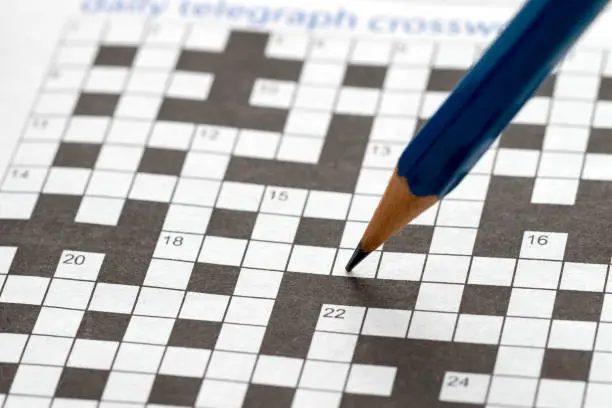 Photo of Crossword Puzzle with pencil