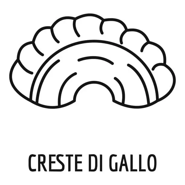 Vector illustration of Creste di gallo icon, outline style