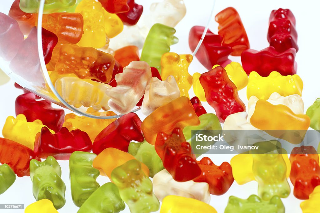 Gummy bears and a crystal glass  Abstract Stock Photo