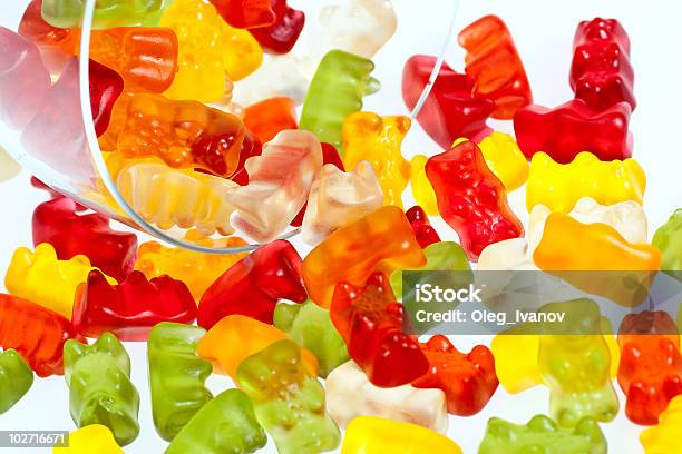 Gummy Bears And A Crystal Glass Stock Photo - Download Image Now - Abstract, Bear, Brightly Lit