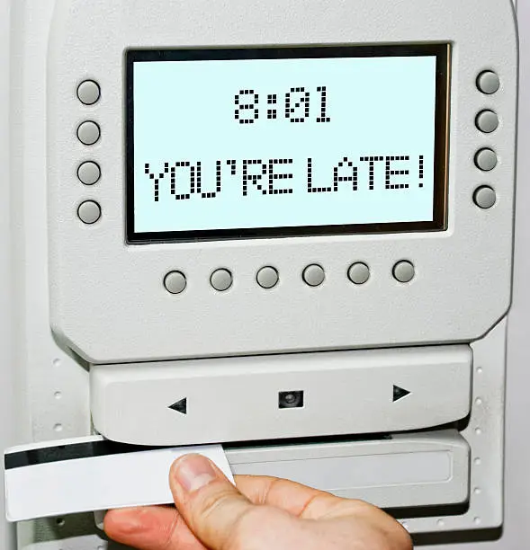 Photo of Employee seeing you are late sign