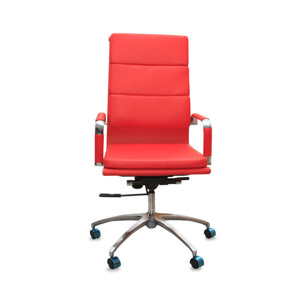 istock Modern office chair from red leather. Isolated 1027174542