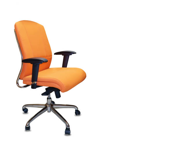 istock The office chair from orange cloth. Isolated 1027174740