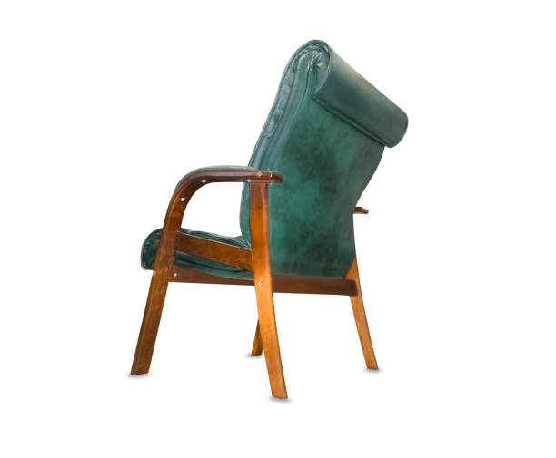 istock Back view of modern chair from green leather 1027175098