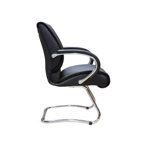 istock The profile view of office chair from black leather. Isolated 1027175192