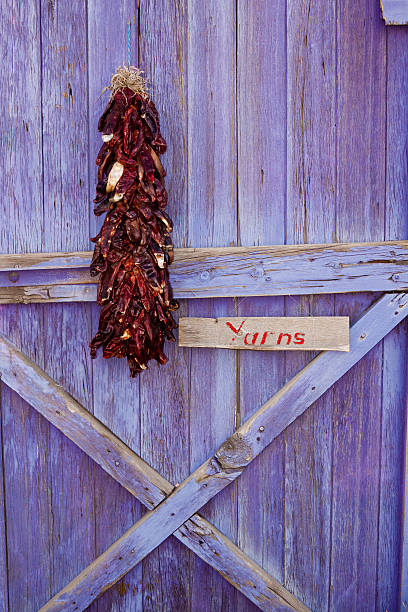 Chiles Wooden Wall stock photo