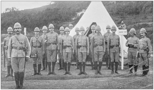 istock Navy and Army antique historical photographs: Hong Kong army 1027179036