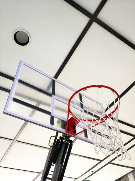 istock Indoor basketball hoop with ceiling 1027182574