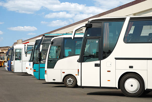 istock Tourist buses parked in a line 102718498