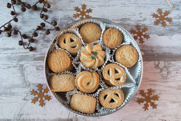 istock Round holiday tin of shortbread cookies 1027190384