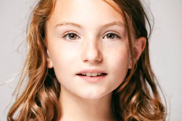 Photo of Portrait of a 10 years old pretty girl  -  Child Teenager Face Hair Beauty Fun Eyes Freckles