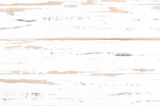 istock Top view of white scratched wooden surface 1027193382
