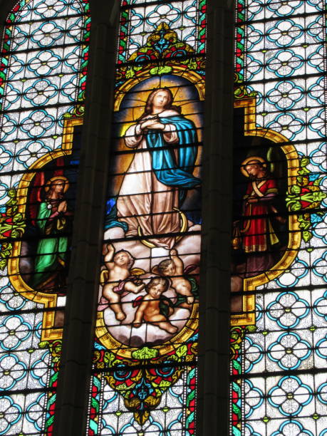 istock Stained Glass from Sablonceaux Abbey 1027201598