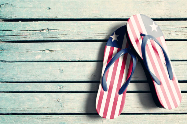 istock Flag of Liberia on flip-flops 1027205700