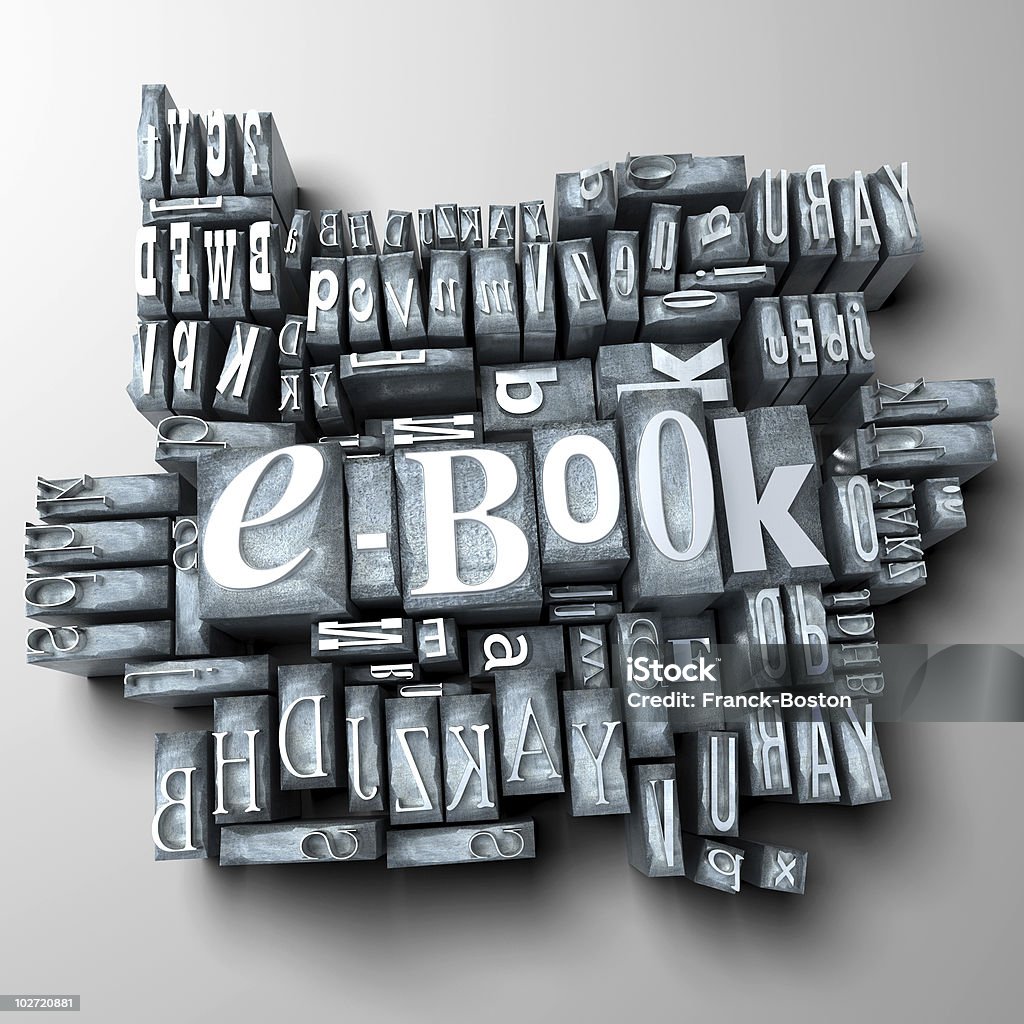 e-book in typescript letters  Book Stock Photo