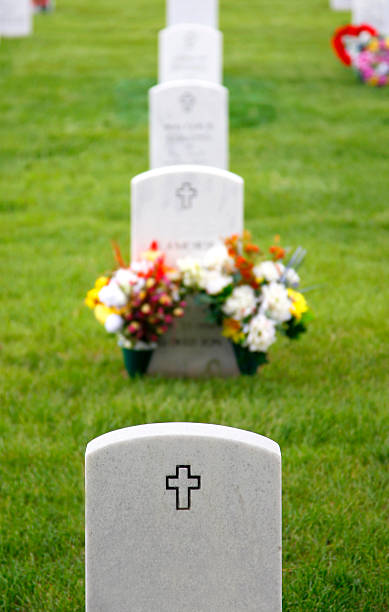 istock Headstones with Crosses - Military Cemetery 102720883