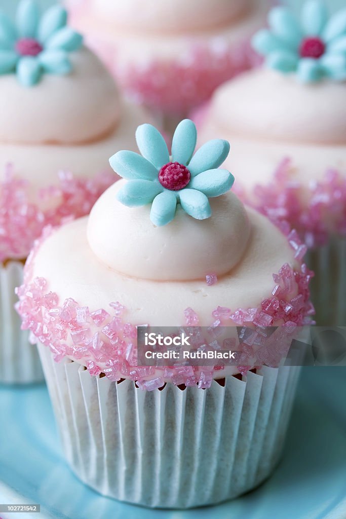 Flower cupcakes  Baked Stock Photo