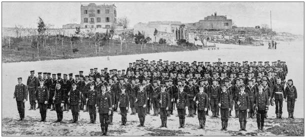 istock Navy and Army antique historical photographs 1027219696