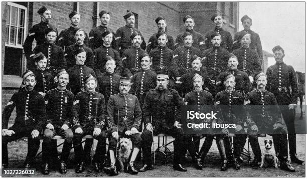 Navy And Army Antique Historical Photographs Police Aldershot Stock Illustration - Download Image Now