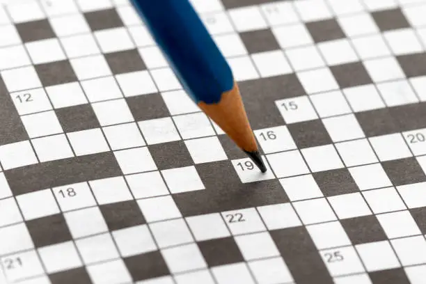 Photo of Crossword Puzzle with pencil