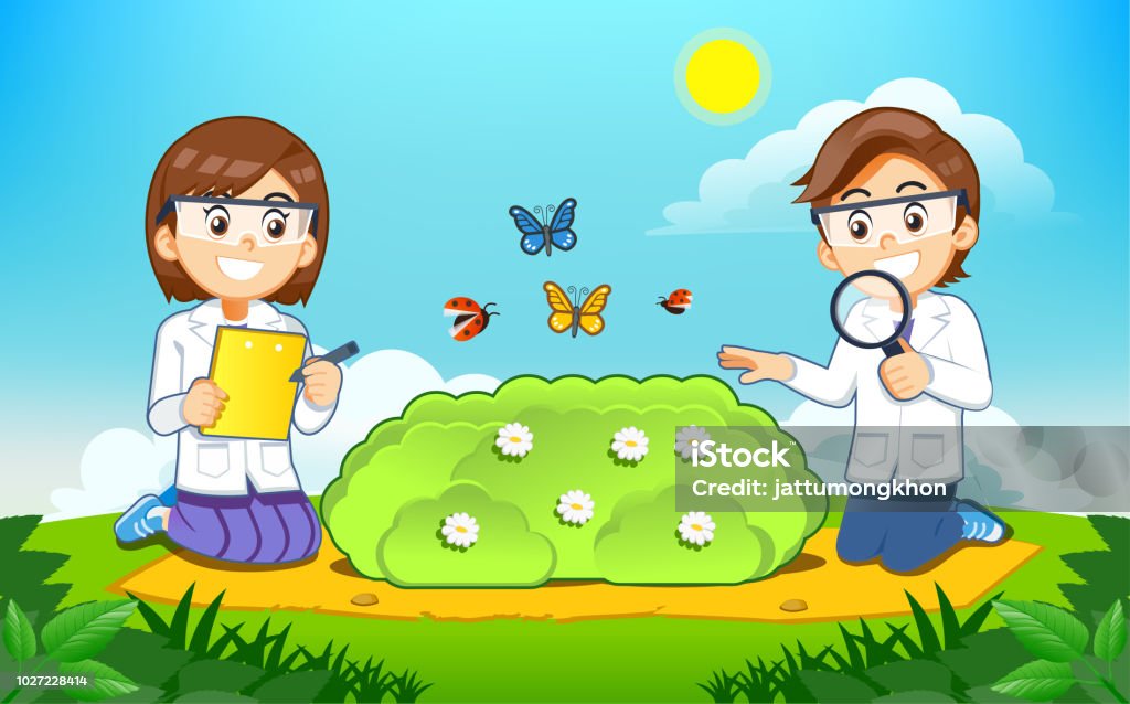 Environmental And Biology Science Experiment Kids Class Stock Illustration  - Download Image Now - iStock
