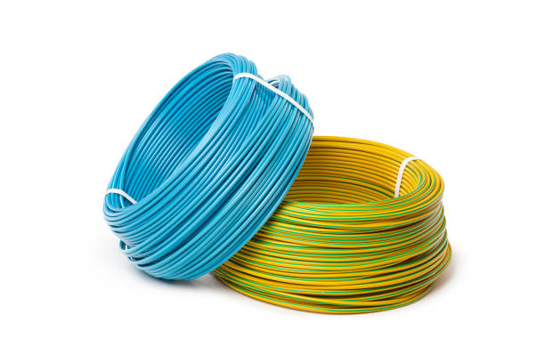 istock Electrical cable, energy and technology equipment isolated on white 1027229610