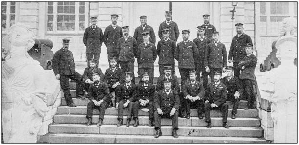 istock Navy and Army antique historical photographs: Navy academy Officers 1027231824