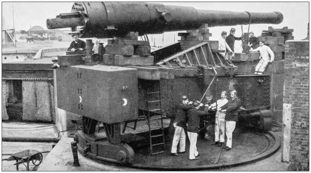 istock Navy and Army antique historical photographs: Cannon 1027237548