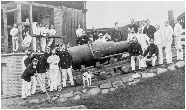istock Navy and Army antique historical photographs: Cannon 1027237684