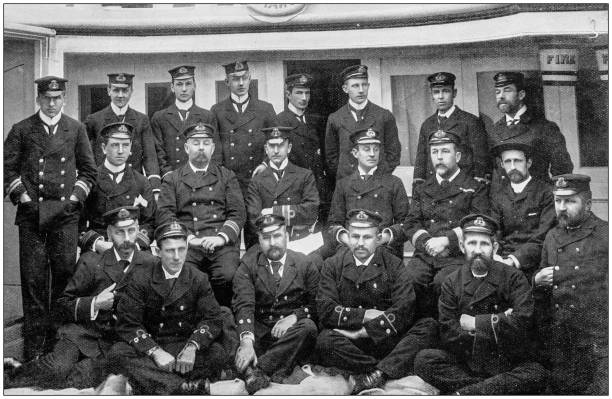 istock Navy and Army antique historical photographs: Ship 