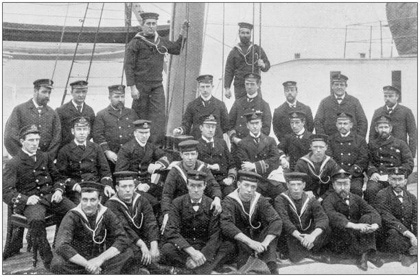 istock Navy and Army antique historical photographs: Ship 