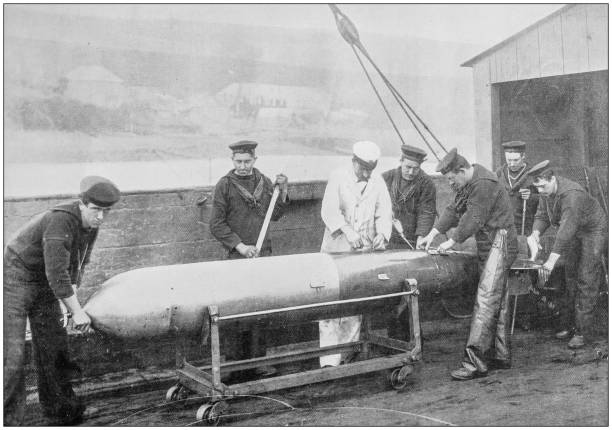 istock Navy and Army antique historical photographs: Ship 