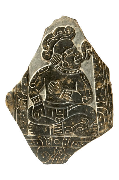 Reproduction of the ancient Aztec Mayan calendar isolated on black. Image taken in Mexico where it was part of an ancient culture.