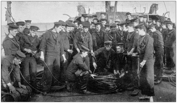 istock Navy and Army antique historical photographs: Ship 