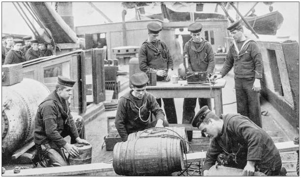istock Navy and Army antique historical photographs: Ship 